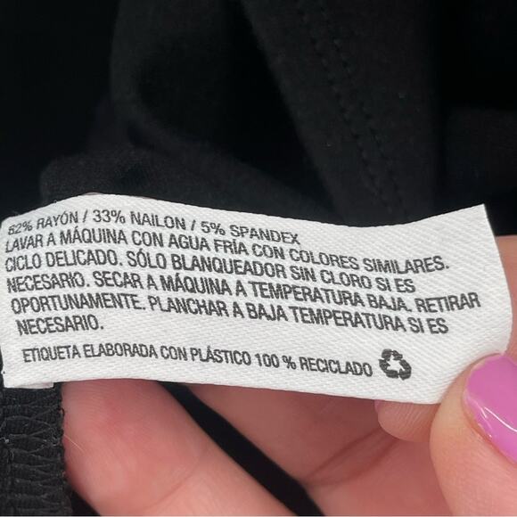 The Nines by HATCHT Maternity Short Sleeve Off the Shoulder Ponte Top Black XL - Picture 9 of 9